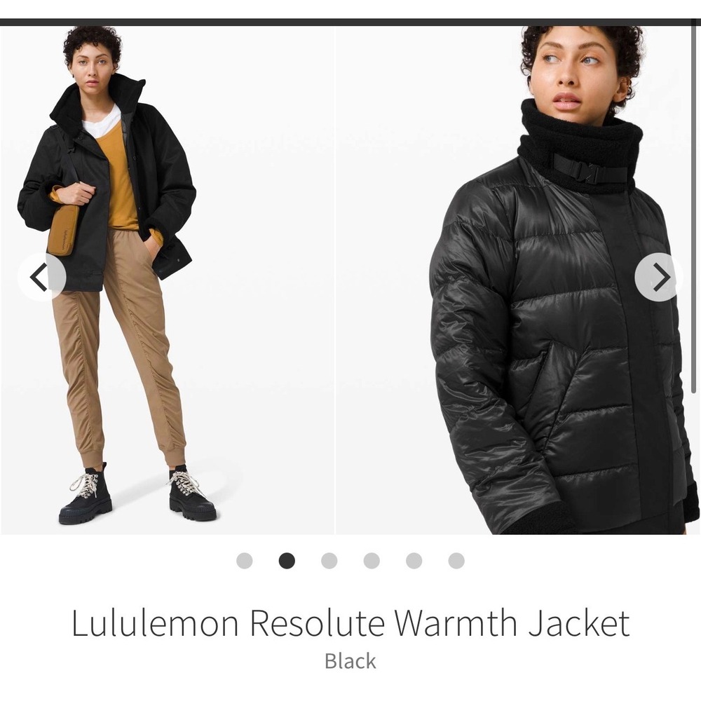 Lululemon Resolute Warmth Jacket Black Reversible‎ 700 Down Puffer Coat Womens 4